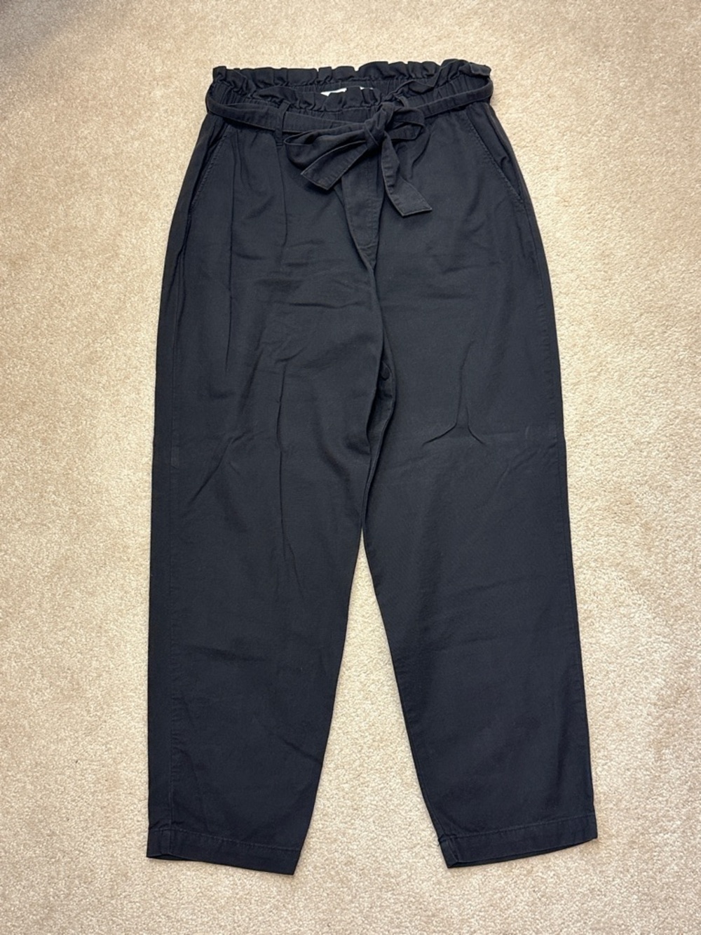 Hollister Black Paperbag Waist Chinos with Self Tie